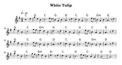 sheet music for white tulips